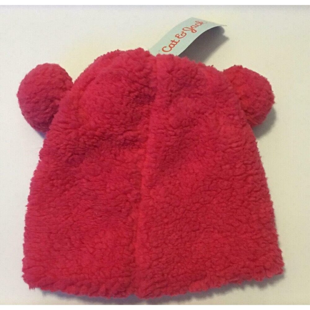 Cat Jack Girls Fleece Pompom Ears Beanie‎ Pink Age 8 - 16